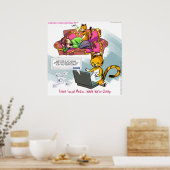 Poster drôle de Feline Social Media (Cuisine)