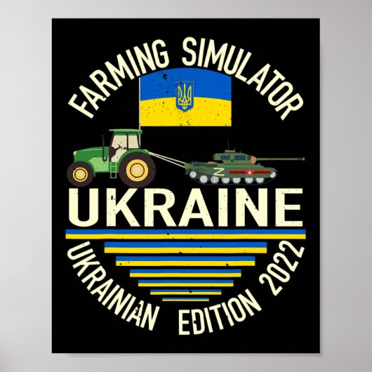 Poster Drôle de fermier ukrainien vole le mème du char I (Devant)