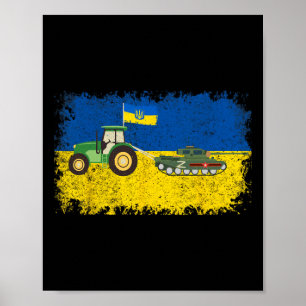 Poster Drôle de fermier ukrainien vole un char Mème Je me