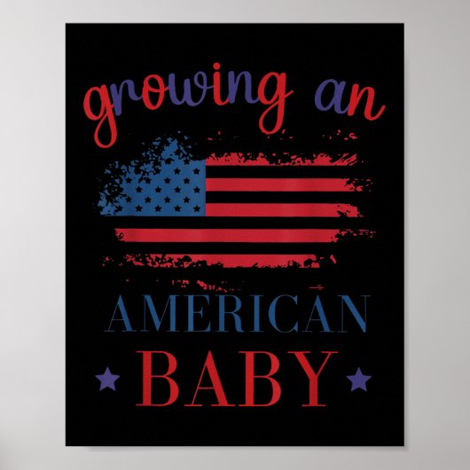 Poster Drôle de Grossesse Américaine de Bébé Croissance 4 (Devant)