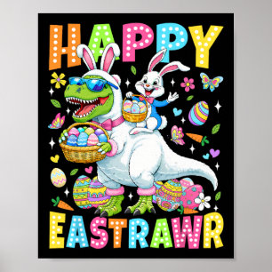 Poster Drôle de Happy Eastrawr Enfants Garçons T-rex Pâqu