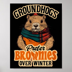 Poster Drôle de jour de la marmotte Les marmottes préfère