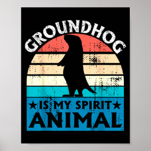 Poster Drôle de jour de la marmotte Woodchuck Ground Hog