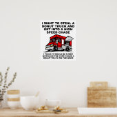 Poster drôle de la chasse de la police Donut (Cuisine)