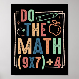 Poster Drôle de maths 67 mème six sept garçon fille ensei