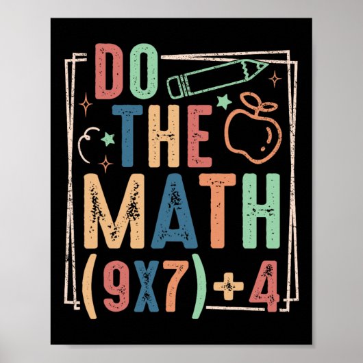 Poster Drôle de maths 67 mème six sept garçon fille ensei (Devant)