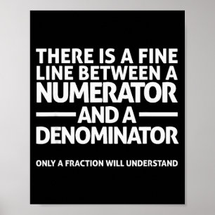 Poster Drôle de maths, Fine Line Numérateur Dénominateur 