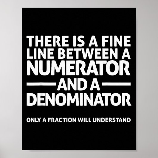 Poster Drôle de maths, Fine Line Numérateur Dénominateur (Devant)