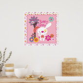 Poster drôle de mur lapin (Cuisine)