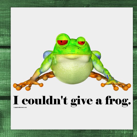 Poster Drôle de ne pas donner un dessin de grenouille