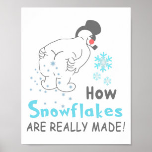 Poster Drôle de neige comment les flocons de neige sont v