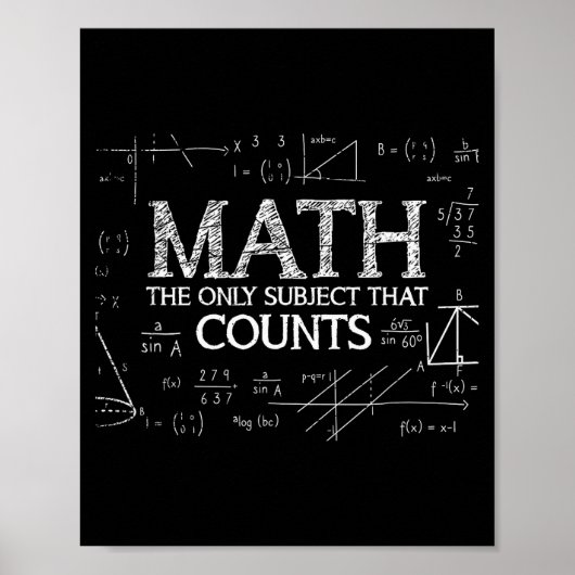 Poster Drôle de nerd de la science Les maths le seul suje (Devant)