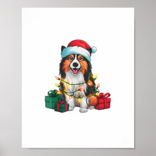 Poster Drôle de Noël Éclairage Chapeau de Père Noël Tamas