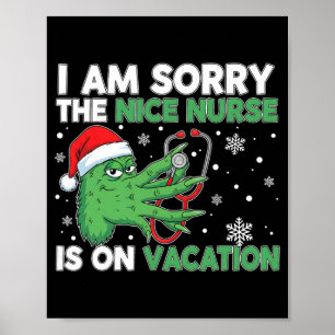 Poster Drôle de Noël Infirmière Désolée La Gentille Infir