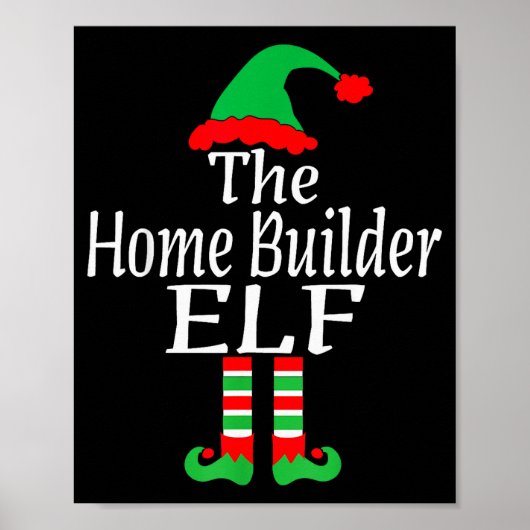 Poster Drôle de Noël L'elfe constructeur de maison dévelo (Devant)