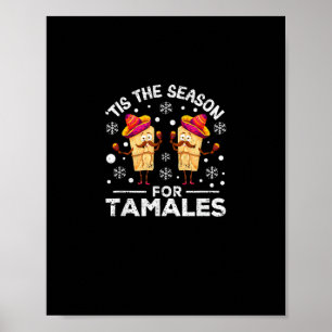 Poster Drôle de nourriture mexicaine de Noël C'est la sai