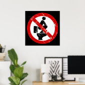 Poster Drôle de pancarte thaïe ⚠ Pas de pieds sur le sièg (Bureau à domicile)