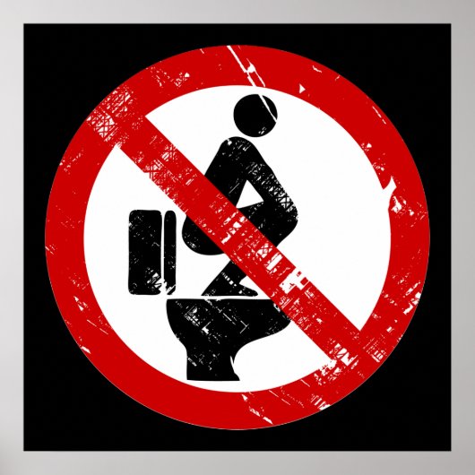 Poster Drôle de pancarte thaïe ⚠ Pas de pieds sur le sièg (Devant)