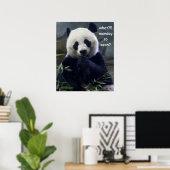 Poster Drôle De Panda, Lundi Alors Bientôt ? (Bureau à domicile)