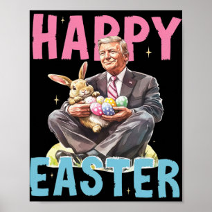 Poster Drôle de Pâques de lapin d'Easter de Trump Œufs Jo