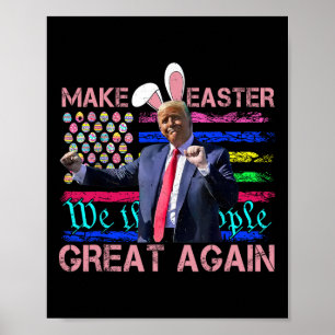 Poster Drôle de Pâques pour Trump dansant pour rendre Pâq