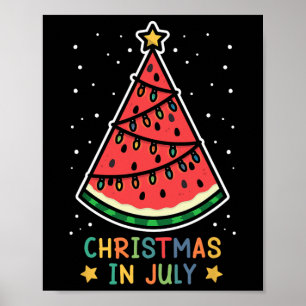 Poster Drôle de pastèque Noël en juillet femmes hommes
