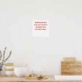 Poster drôle de plaisanterie mathématique (Cuisine)