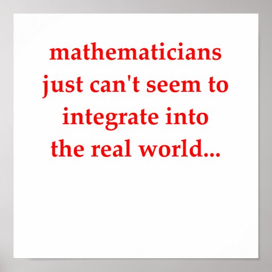 Poster drôle de plaisanterie mathématique (Devant)