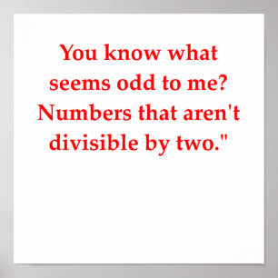 Poster drôle de plaisanterie mathématique