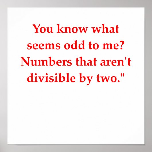 Poster drôle de plaisanterie mathématique (Devant)