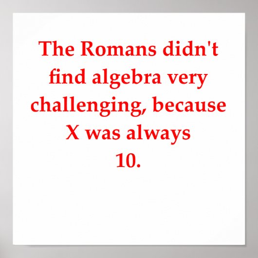 Poster drôle de plaisanterie mathématique (Devant)