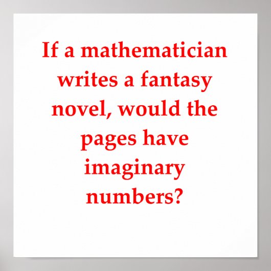 Poster drôle de plaisanterie mathématique (Devant)