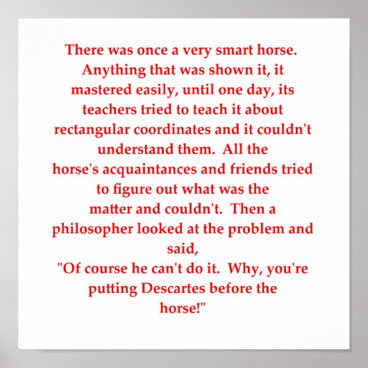 Poster drôle de plaisanterie mathématique (Devant)