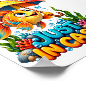 Poster Drôle de poisson avec parapluie (Coin)