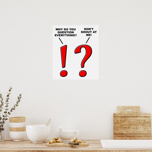 Poster drôle de ponctuation (Cuisine)