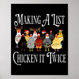 Poster Drôle de poulet de Noël, faire une liste Poulet Il