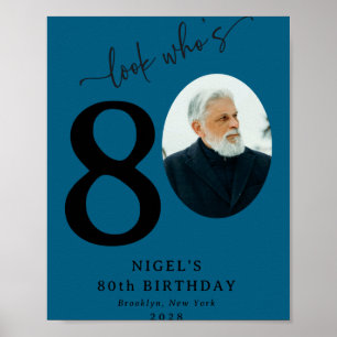 Poster Drôle de regard qui a 80 ans 80e anniversaire styl