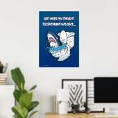 Poster drôle de requin-toilette (Bureau à domicile)