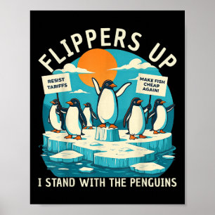 Poster Drôle de résister aux pingouins protestation contr