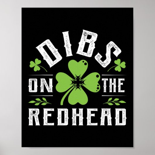 Poster Drôle de Saint-Patrick irlandais Trèfle Dibs sur l (Devant)