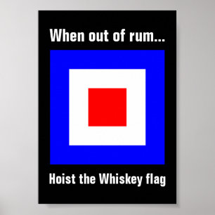 Poster Drôle de signal de whisky maritime international