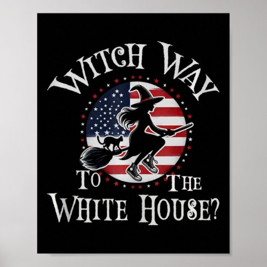 Poster Drôle de sorcière façon à la Maison Blanche Kamala (Devant)