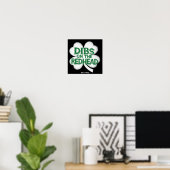 Poster Drôle de St. Patrick "Droit sur la Rousse" (Bureau à domicile)