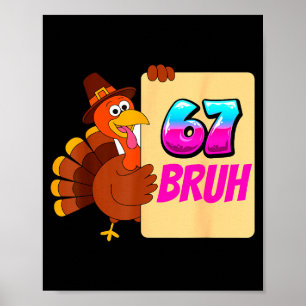 Poster Drôle de Thanksgiving 67 Baseball Drip Gobble Dind