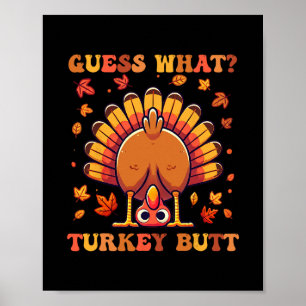 Poster Drôle de Thanksgiving Devinez quoi Dessein de cul