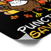 Poster Drôle de Thanksgiving Professeur Dinde Allons Mang (Coin)