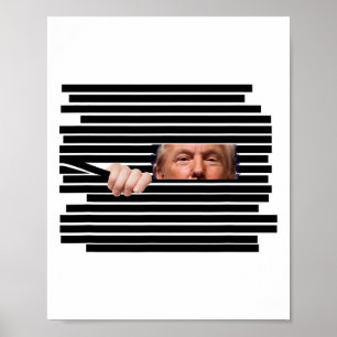 Poster Drôle de Trump regardant à travers les rédactions