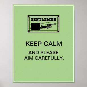 Poster Drôle Décor de salle de bain Signer : GARDEZ CALME