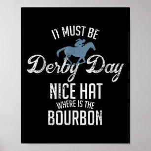Poster Drôle Derby Day Et Mint Juleps Horse Racing
