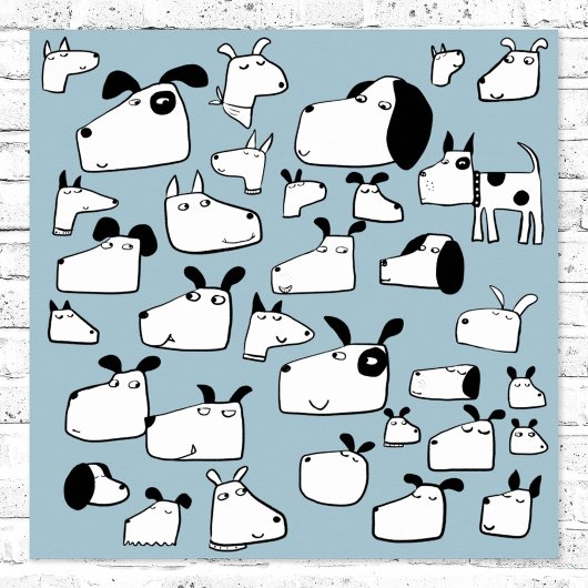 Poster Drôle dessin animé de chien